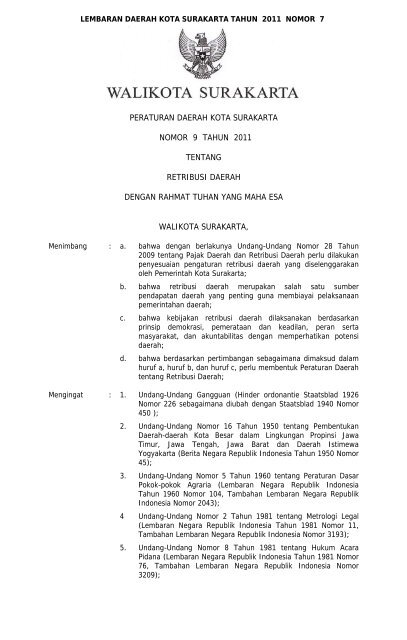 PERDA NO 9 TAHUN 2011 tentang RETRIBUSI DAERAH.pdf