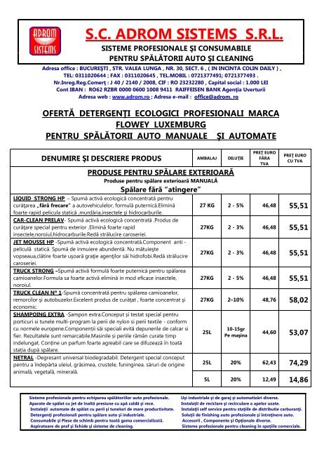 Sc Adrom Sistems Srl Spalatorii Auto