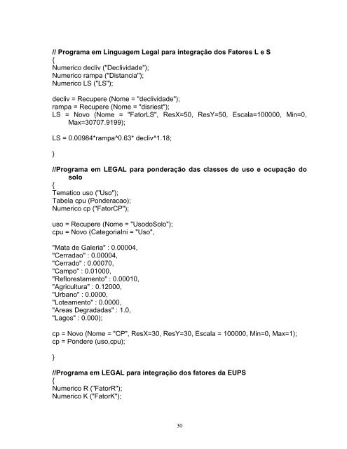 Estimativa da Perda de Solo por Erosão Laminar - DPI - Inpe