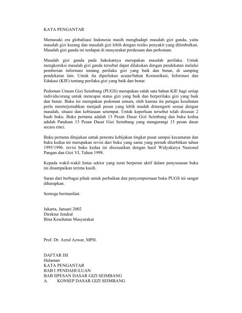 Pedoman Umum Gizi Seimbang Bebas Pedoman Umum Gizi Seimbang Bebas