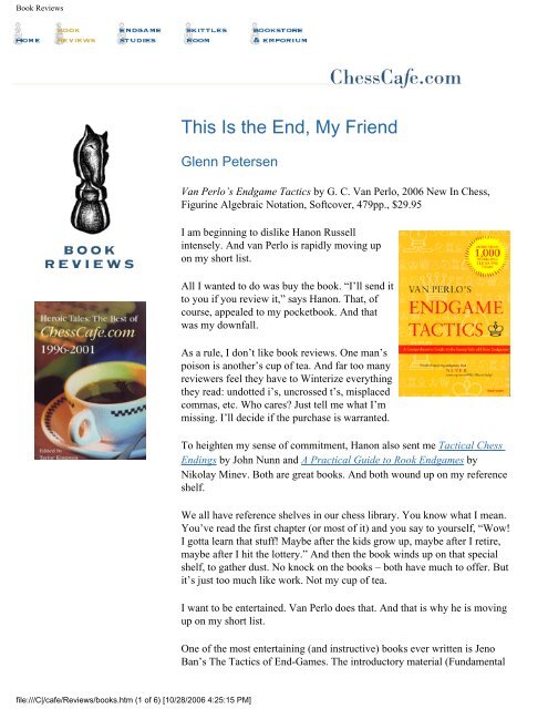 This Is The End My Friend Chess Cafe This Is The End My Friend Chess Cafe