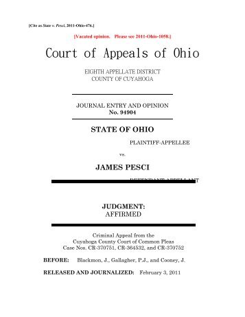 State v. Pesci - Supreme Court - State of Ohio