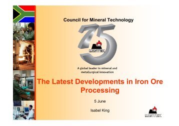 The Latest Developments in Iron Ore Processing - Mintek