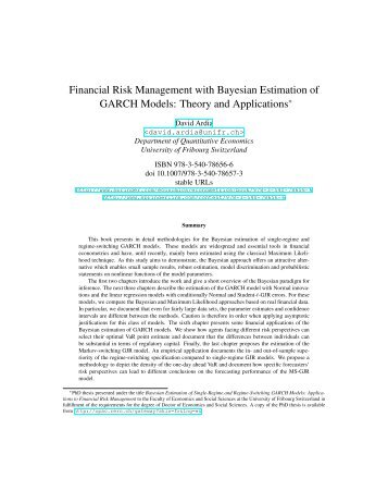 Financial Risk Management with Bayesian Estimation of GARCH ...