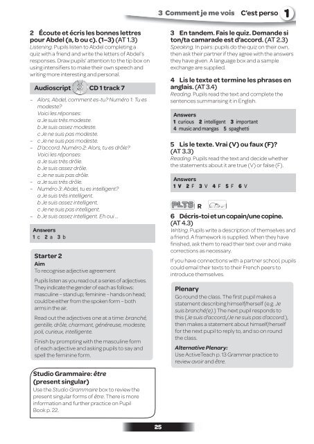 Module 1: C'est perso (Pupil Book pp. 6–25) - Pearson