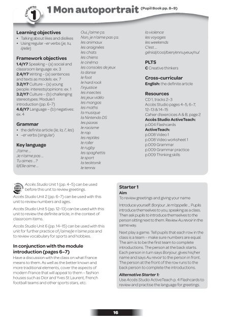 Module 1: C'est perso (Pupil Book pp. 6–25) - Pearson