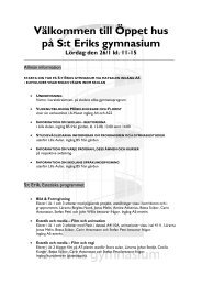 Välkommen till Öppet hus på S:t Eriks gymnasium Lördag den 26/1 ...