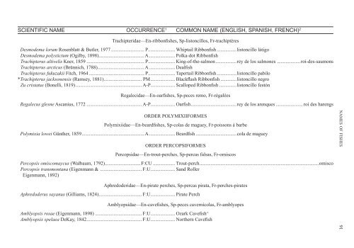 Names of Fishes - American Fisheries Society