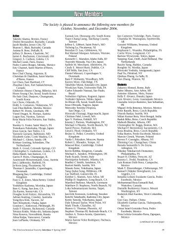 New Members - The Electrochemical Society