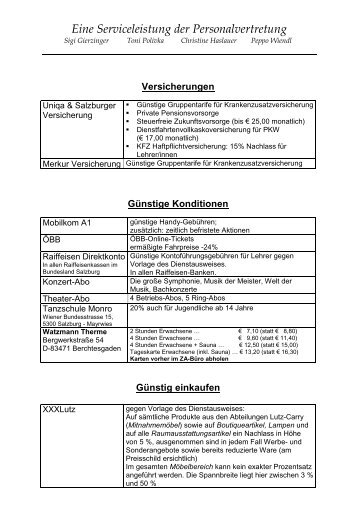 Eine Serviceleistung der Personalvertretung - zentralausschuss.at