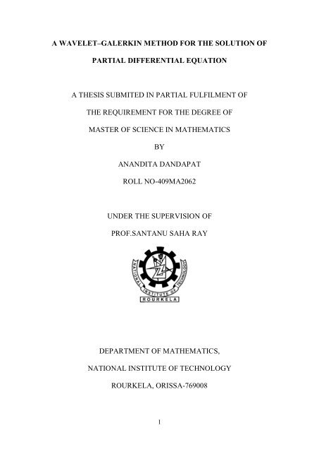 j - ethesis - National Institute of Technology Rourkela