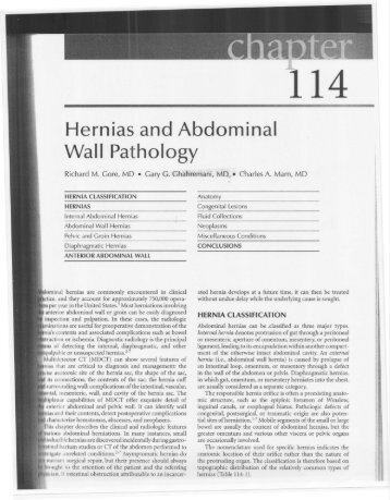 Hernias and Abdominal Wall Pathology - Department of Radiology