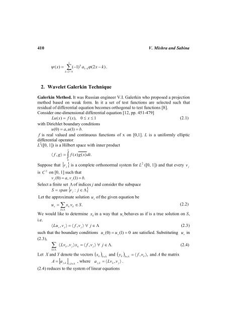 Wavelet Galerkin Solutions of Ordinary Differential Equations