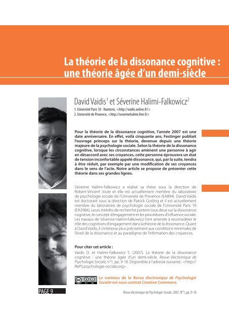 Revue électronique de Psychologie Sociale