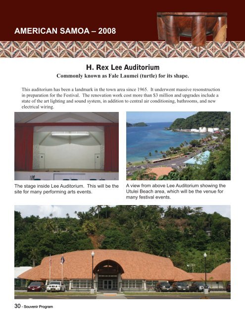 10th Festival of Pacific Arts - American Samoa Information