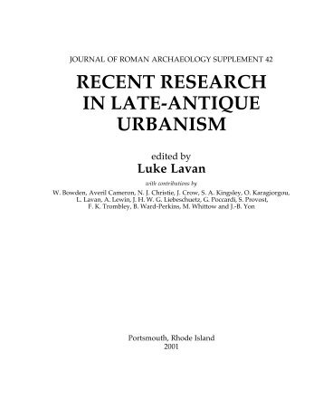 recent research in late-antique urbanism - Journal of Roman ...