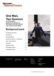 One Man, Two Guvnors - a background - National Theatre
