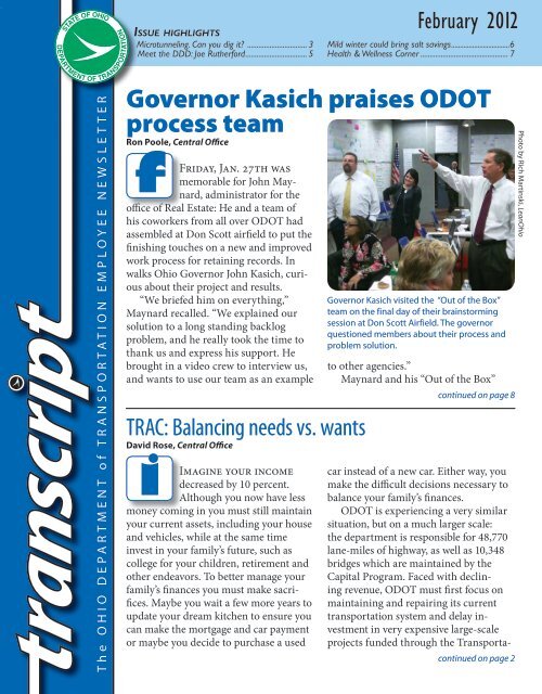 February 2012 Transcript Newsletter - Ohio Department of ...
