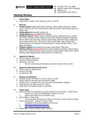 Meeting Minutes Warren College Student Council Meeting Minutes Warren College Student Council