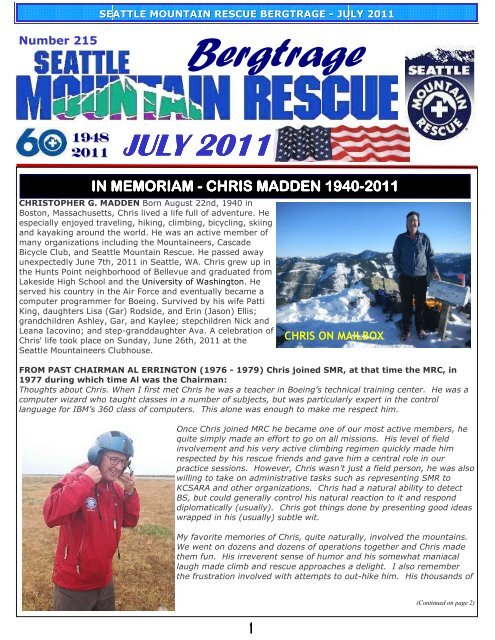 July - Seattle Mountain Rescue