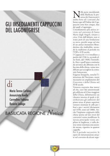 gli insediamenti cappuccini del lagonegrese - Consiglio Regionale ...