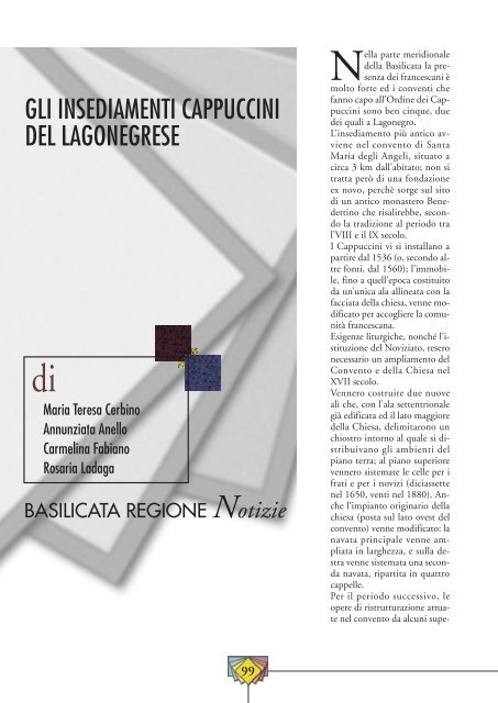 gli insediamenti cappuccini del lagonegrese - Consiglio Regionale ...