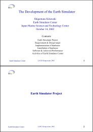 The Development of the Earth Simulator - jamstec japan agency for ...