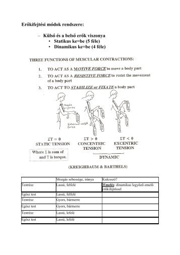 Erőkifejtési módok rendszere: – Külső és a belső erők ... - nedi.hu