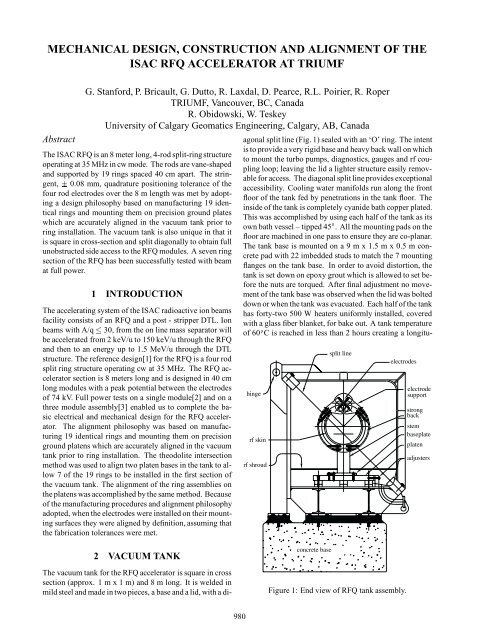 Mechanical Design, Construction and Alignment of the ISAC RFQ ...