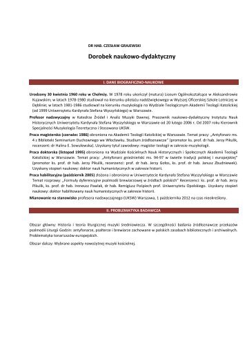 Pełen dorobek naukowy - historia