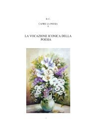 LA VOCAZIONE ICONICA DELLA POESIA - Il Crocevia