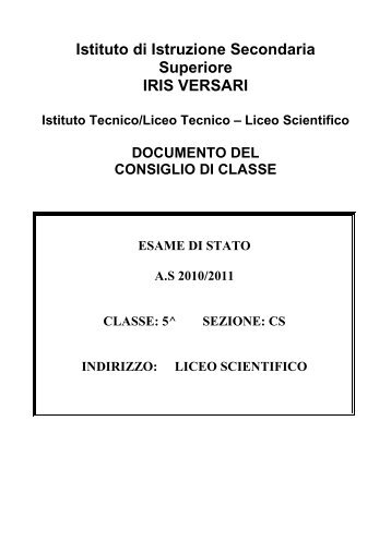 5CS documento CdC - Iris Versari