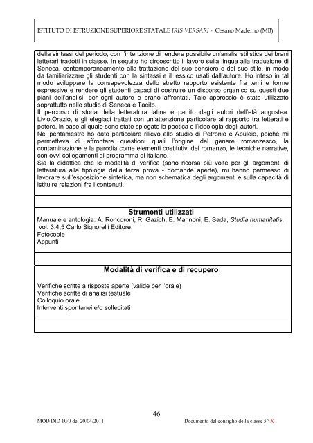 5CS documento CdC - Iris Versari