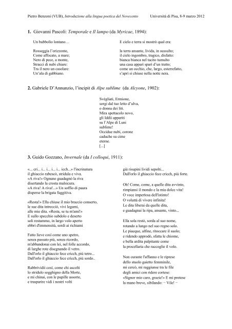 1 Giovanni Pascoli Temporale E Il Lampo Da Myricae 14 Omero