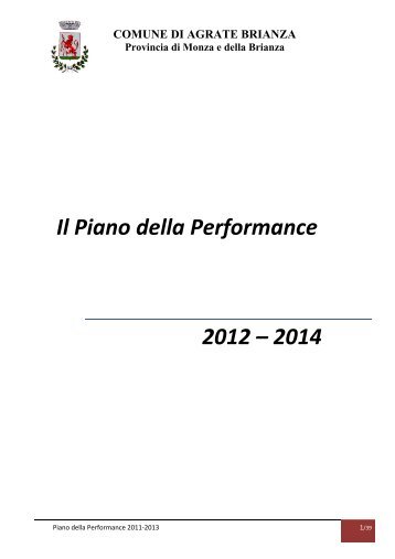 Il Piano della Performance 2012 – 2014 - Comune di Agrate Brianza