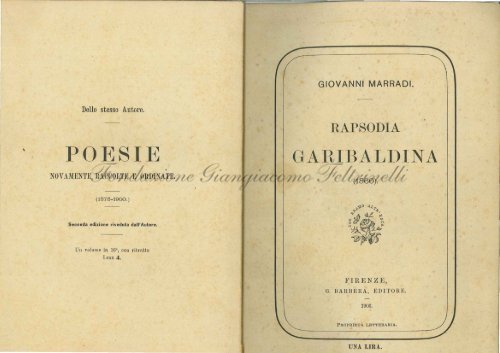 Rapsodia garibaldina - Fondazione Giangiacomo Feltrinelli