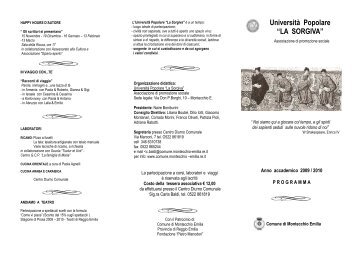 Università Popolare “LA SORGIVA” - Comune di Montecchio Emilia