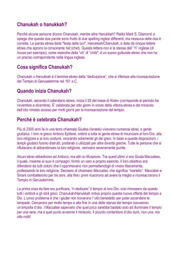 Chanukah o hanukkah? - Fondazione Università Popolare di Torino