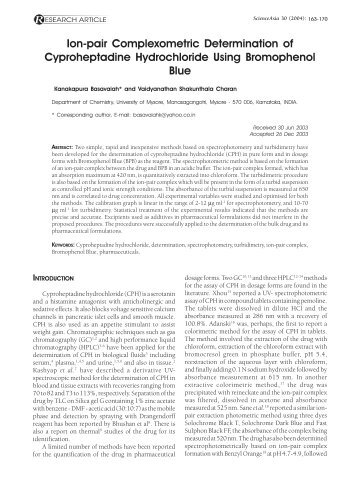 Ion-pair Complexometric Determination of ... - ThaiScience