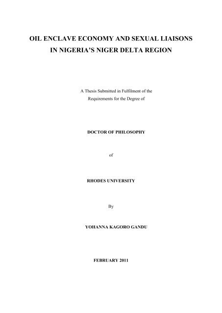 oil enclave economy and sexual liaisons in nigeria's niger delta region