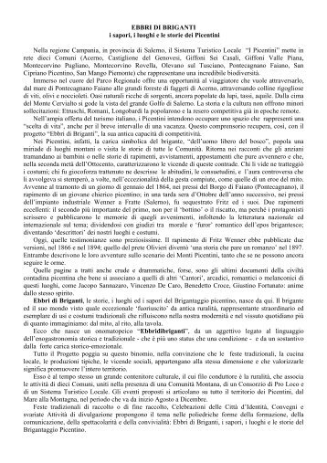 EBBRI DI BRIGANTI: i sapori, i luoghi e le storie dei Picentini