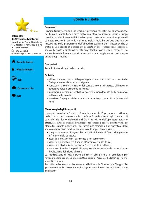 Progetti Dipendenze A.S. 12-13 - Azienda ULSS 19