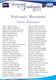 Profesionales Homenajeados Nóveles Profesionales