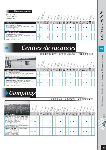 Brochure hébergement - Agence du Tourisme de la Corse