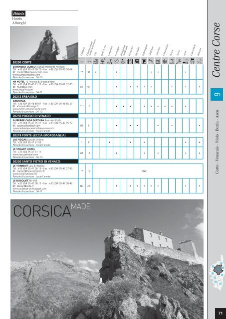 Brochure hébergement - Agence du Tourisme de la Corse