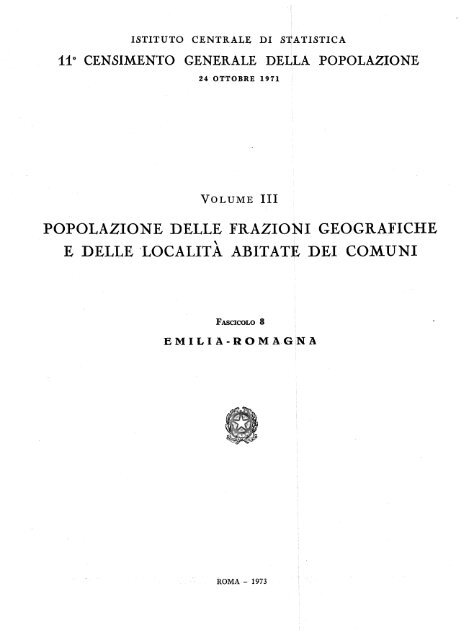 popolazione delle frazioni geografiche e delle 'localita abitate ... - Istat