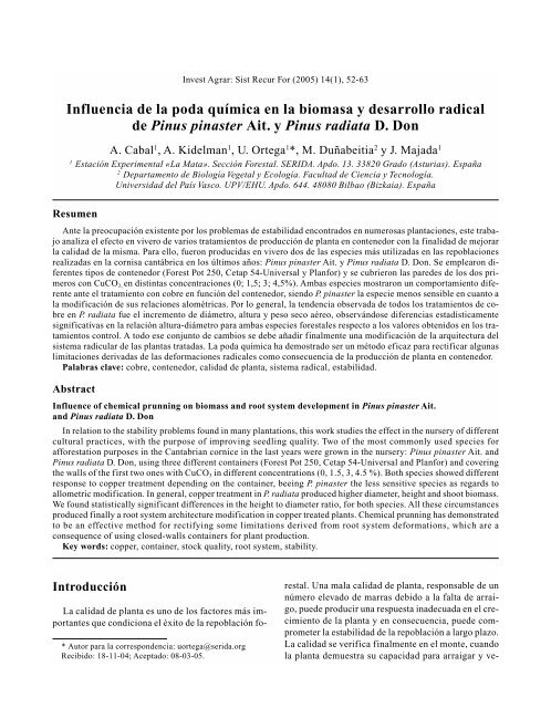 Influencia de la poda química en la biomasa y desarrollo ... - Inia