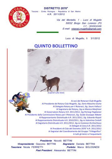QUINTO BOLLETTINO - Distretto Rotaract 2070