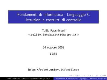 Fondamenti di Informatica - Linguaggio C Istruzioni e costrutti di ...