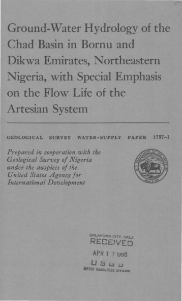 Ground-Water Hydrology of the Chad Basin in Bornu and Dikwa ...